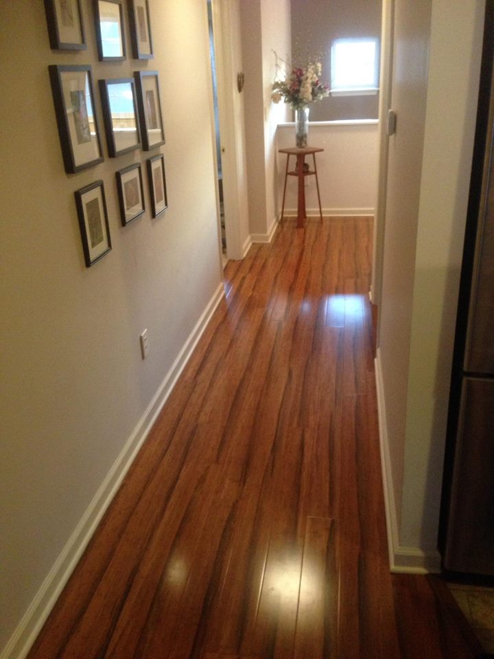 Hallway with a new hardwood floor