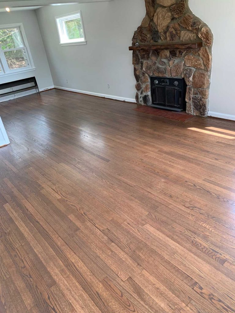 Newly installed wooden floor